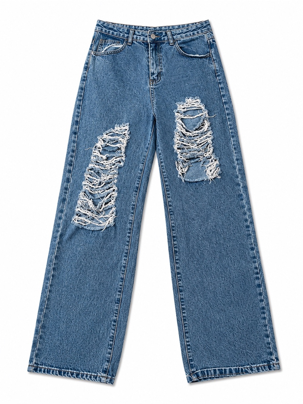 Wide Leg Blue Jeans